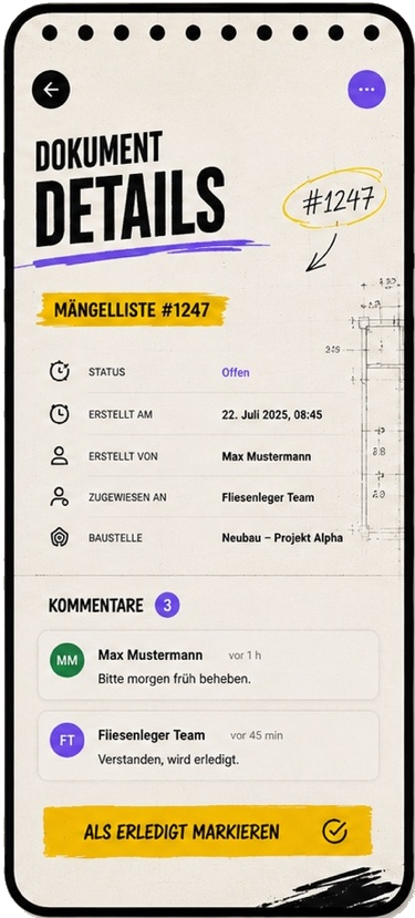 HelloBoss App – Dokument Details